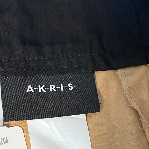 Akris Wide Leg Cotton Trouser Pants Womens 12 Tan Zip Pockets Luxury Minimalist - Picture 5 of 11